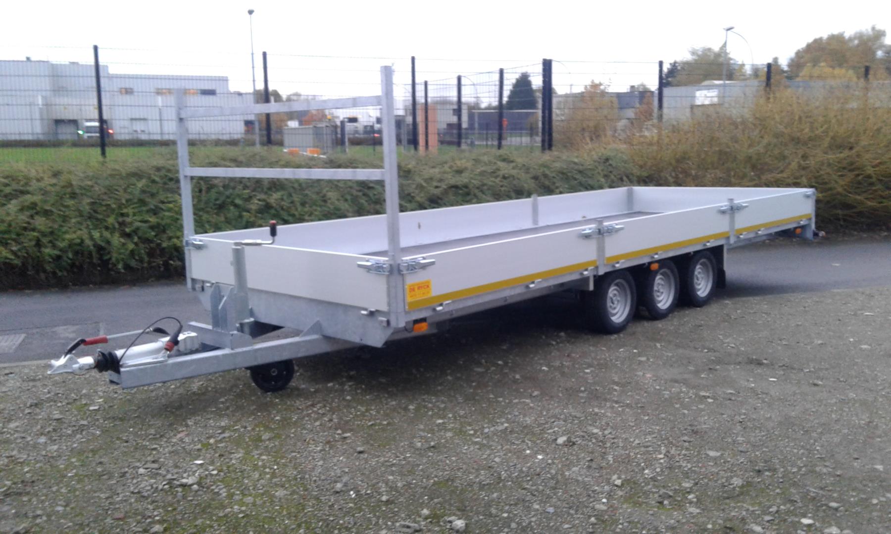 plateau aanhangwagen 3 asser rubber geveerd-4mx2m20x30